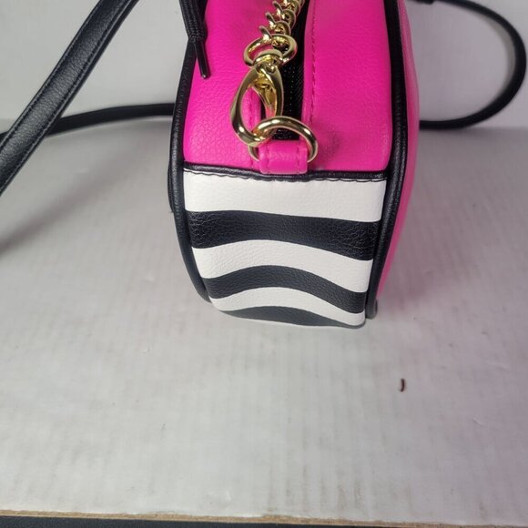 Luv Betsey by Betsey Johnson Fun Casual Pink Oval Football Crossbody Bag - Picture 10 of 13